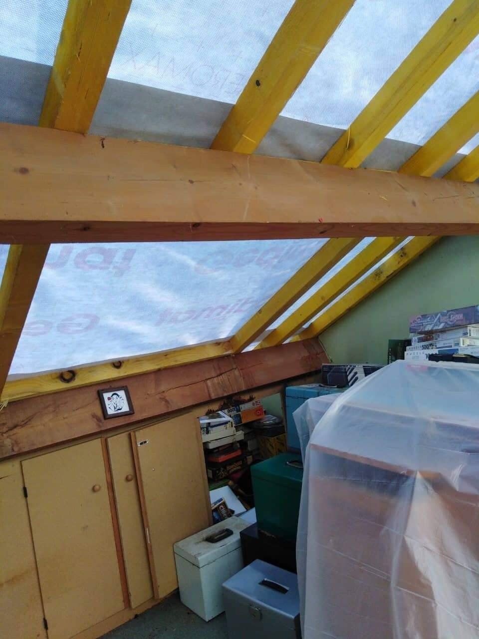 Toiture vue de l'intérieur