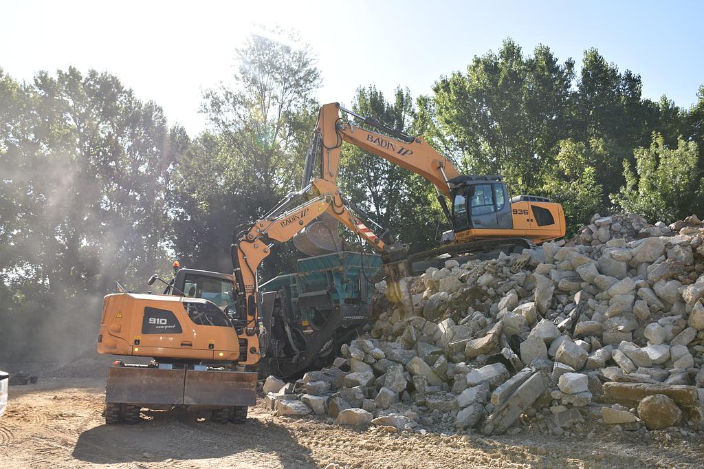 Stockage de déchets inertes - concassage septembre 2018