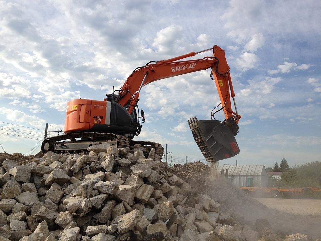 Concassage béton pour recyclage