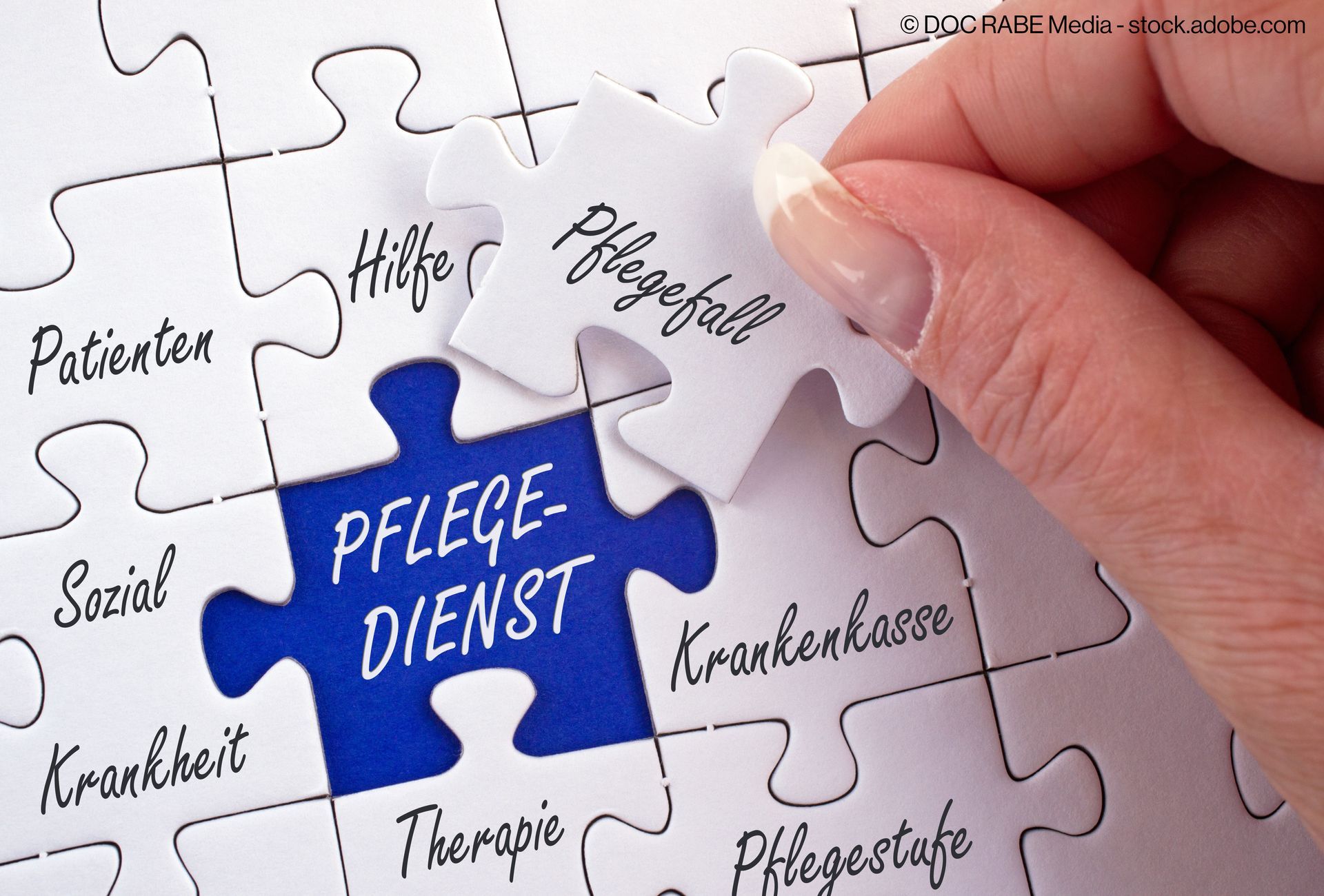 Puzzle mit Begriffen aus der Altenpflege