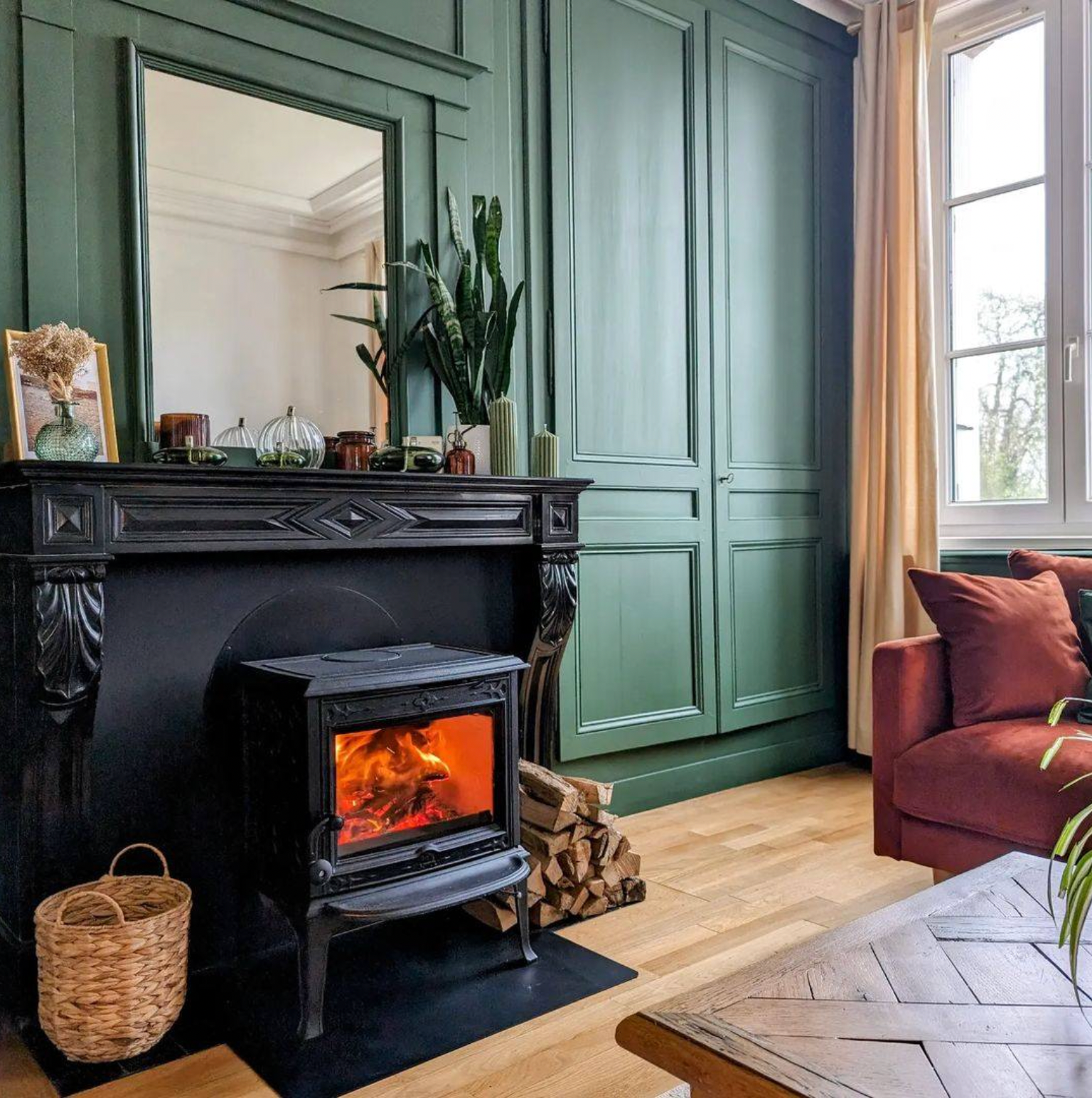 Du bois dans une cheminée
