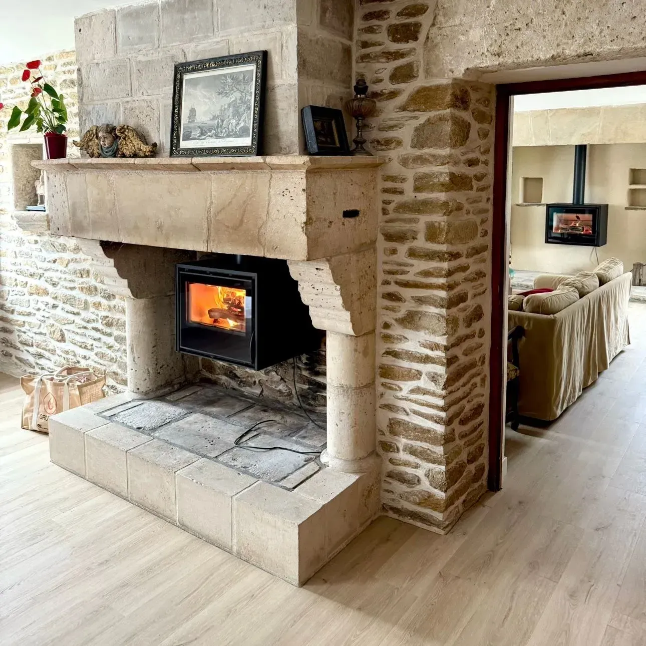 Un insert dans une cheminée existante