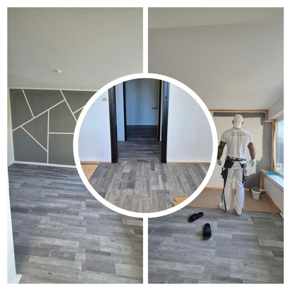 Ein Mann steht in einem Raum, um ihn herum ist ein Kreis.