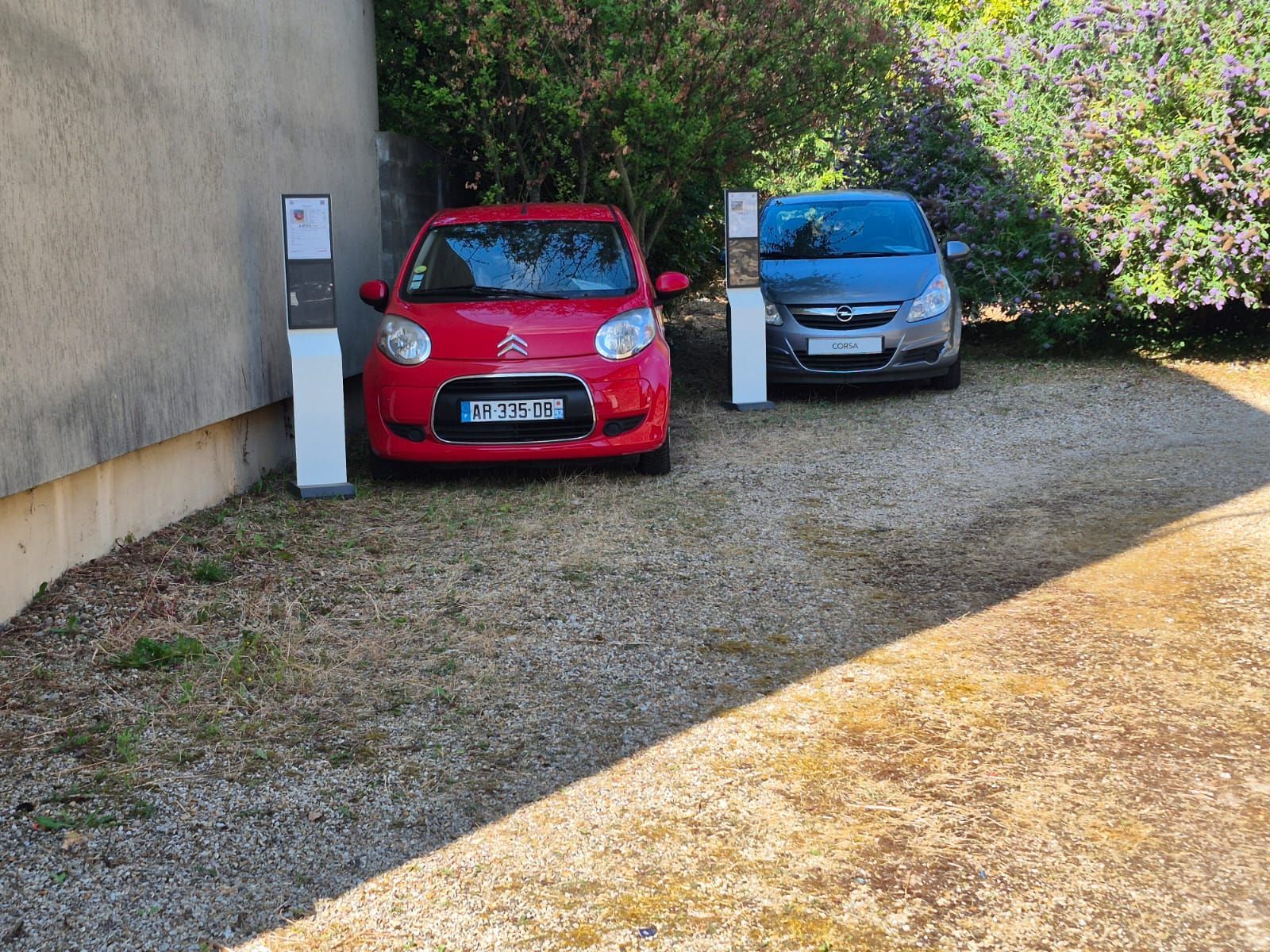 Une rangée de voitures blanches est garée dans une salle d'exposition