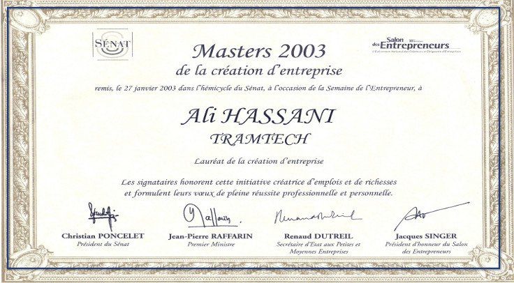 Master de la création d'entreprise de 2003