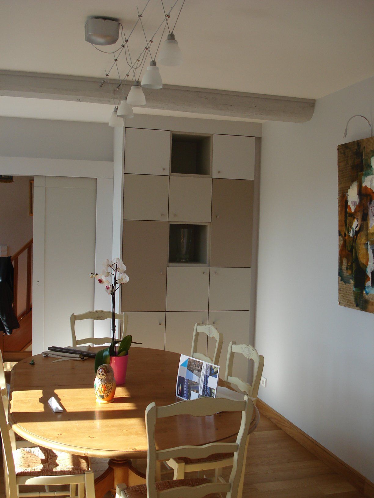 Meuble en bois patchwork