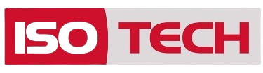 Logo ISO TECH en rouge et gris sur fond blanc