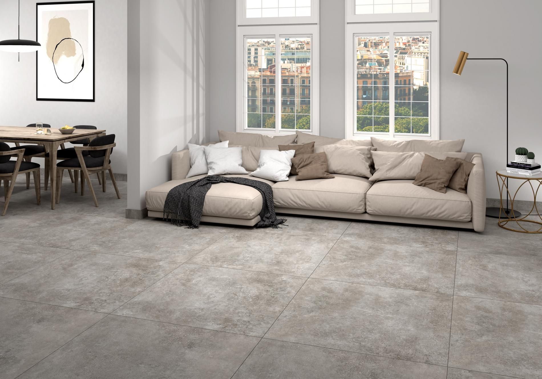 Salon carrelage argile opale