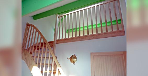 Escalier bois + garde corps lesquin