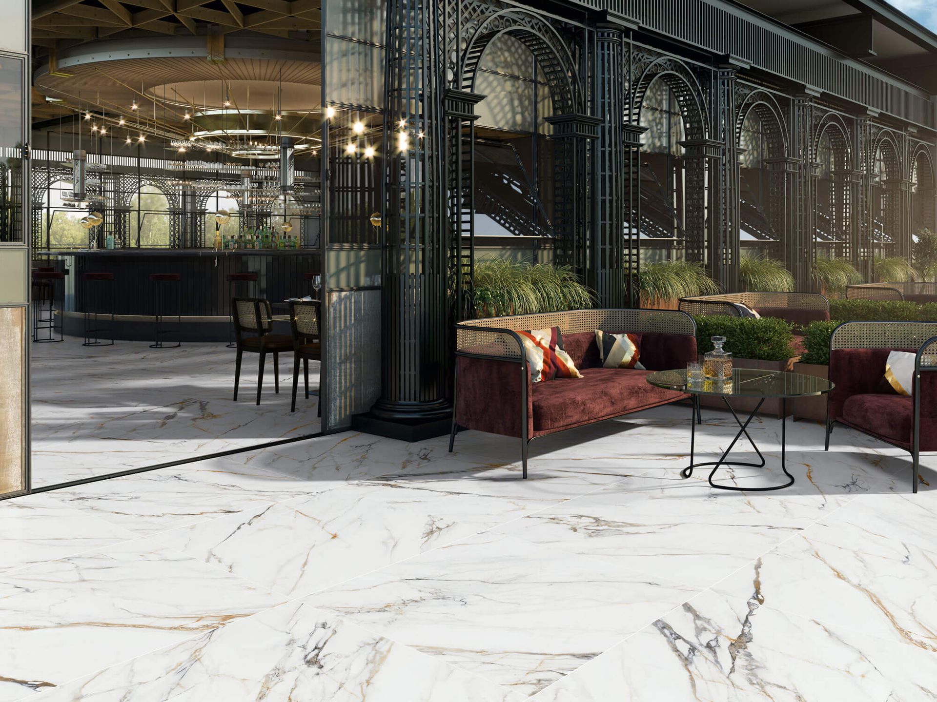 Marbre pour terrasse de restaurant