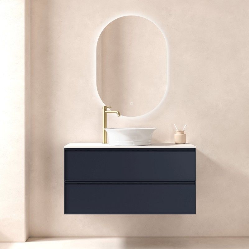 Meuble sous vasque et miroir éclairé