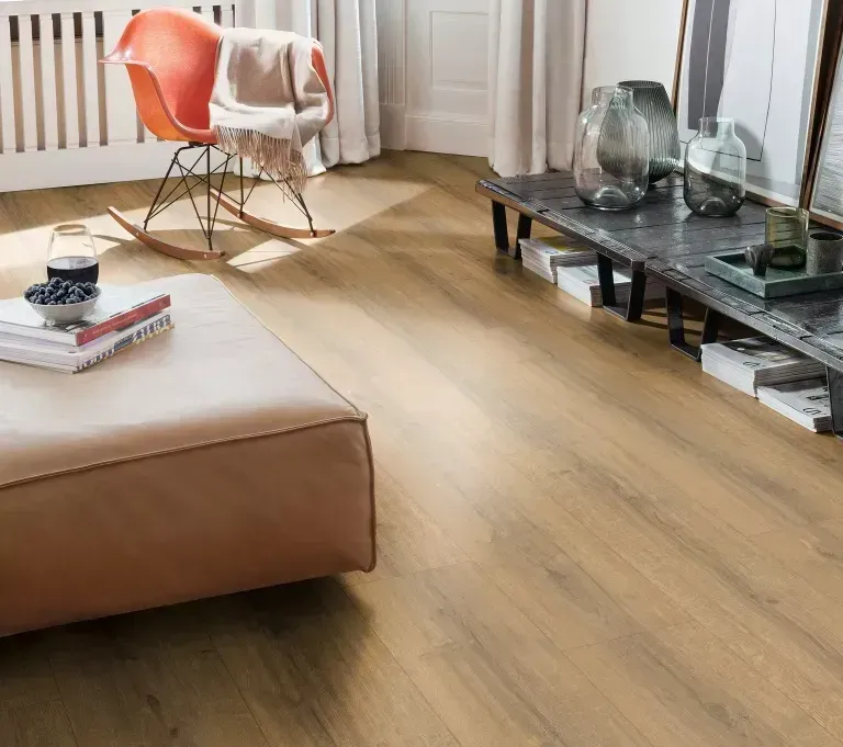 Parquet contrecollé dans un salon
