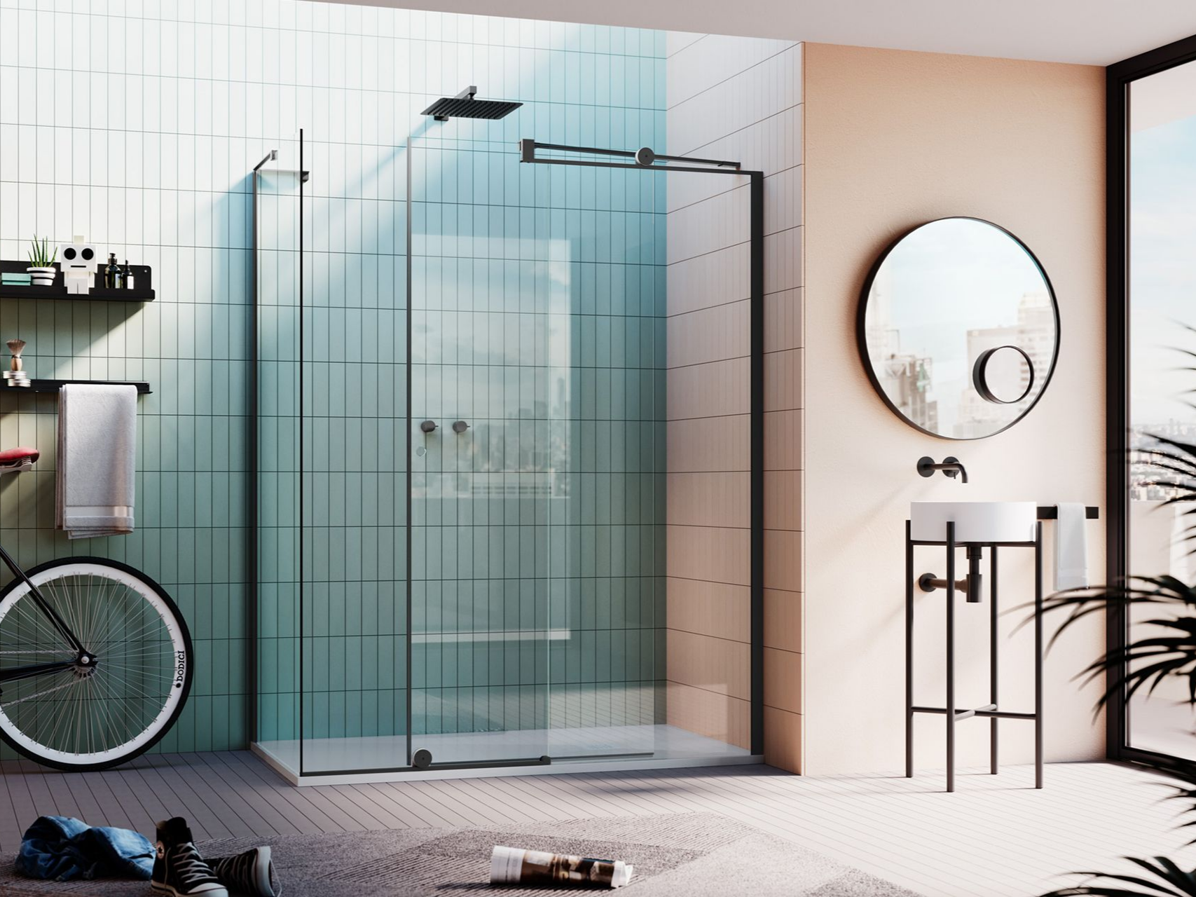 Douche vitrée