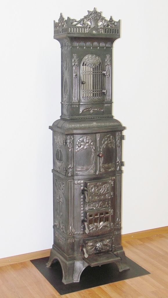 Poêle en fonte n° 1565, poêle de salon danois C.M. Hess Vejle