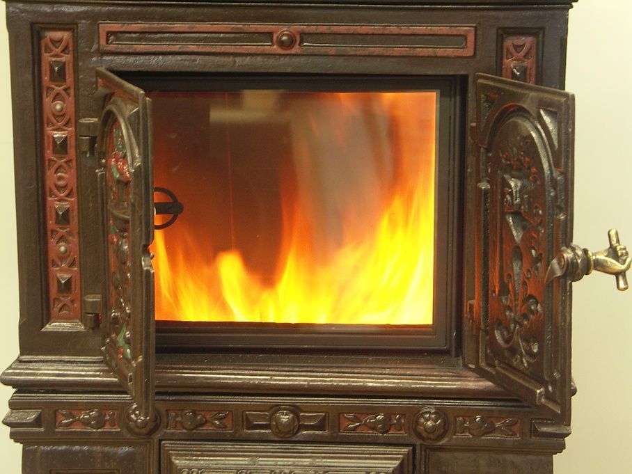 Additional view of the fire behind two doors