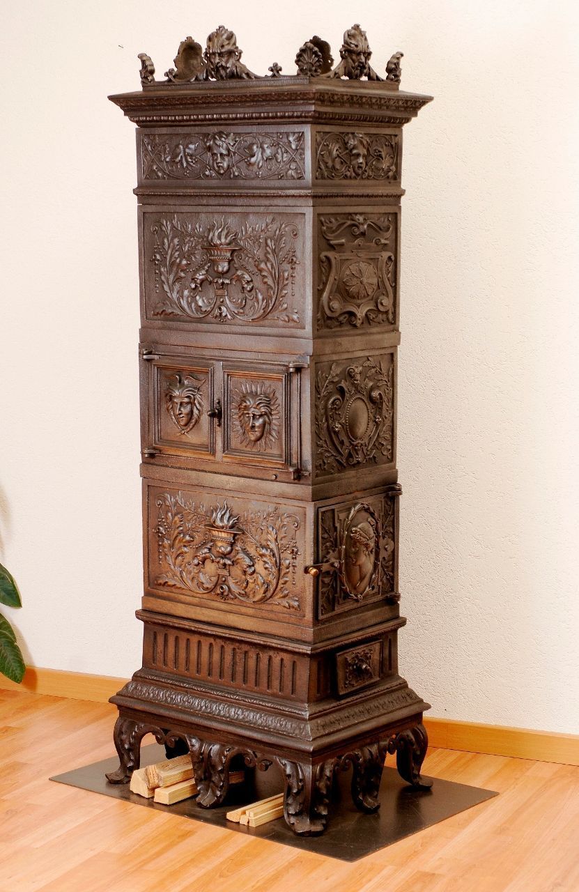 Antique cast-iron stove circa 1880 from the Austro-Hungarian empire