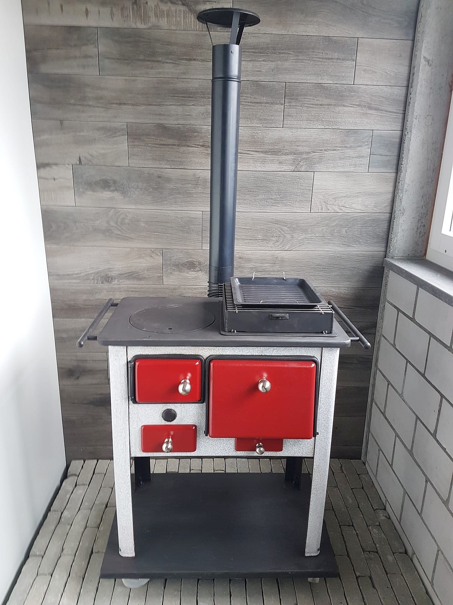 Petit fourneau émaillé, multifonctionnel et mobile