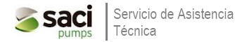 Un logotipo para una empresa llamada Saci Pumps