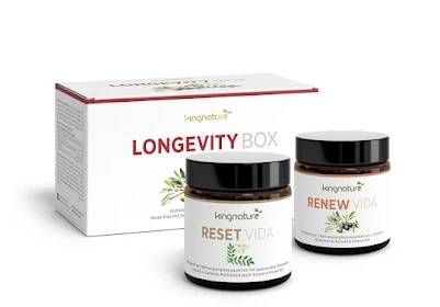 Longevity Box Produktset mit zwei Tiegeln und einer Box.