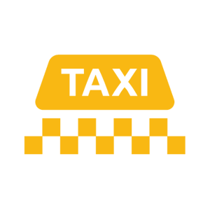 ein gelbes Schild mit dem Wort taxi darauf .
