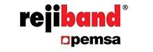 Logotipo de Rejiband Pemsa en texto negro y rojo sobre fondo blanco.