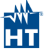 Logotipo azul de HT con letras blancas y un horizonte estilizado sobre el texto.