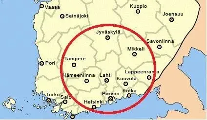 Etelä-Suomen laitehuollon toiminta-alue