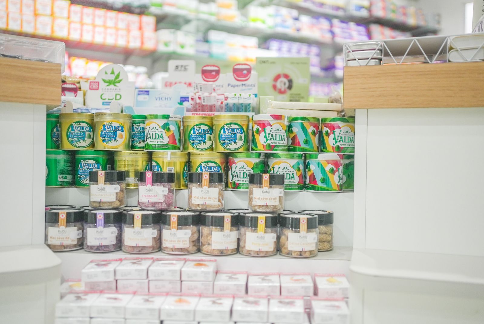 Rayon de pharmacie pastilles à sucer