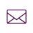 Um ícone de envelope roxo em um fundo branco.