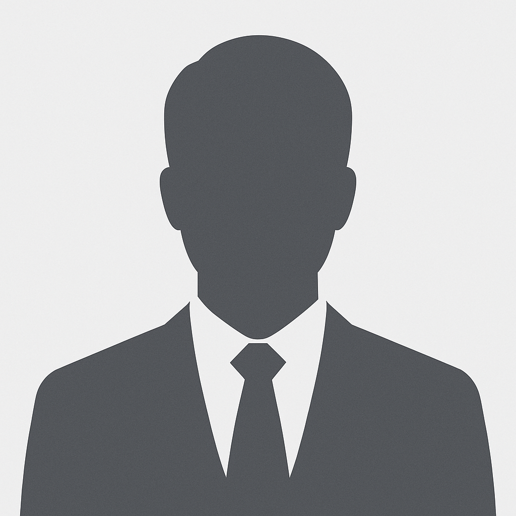 Silhueta de uma pessoa de terno e gravata, geralmente usada como espaço reservado para uma foto de perfil.