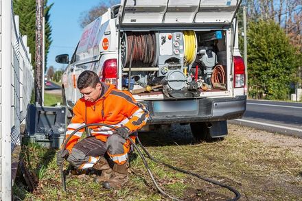 Un débouchage de canalisation par l'équipe de Macheix IVC