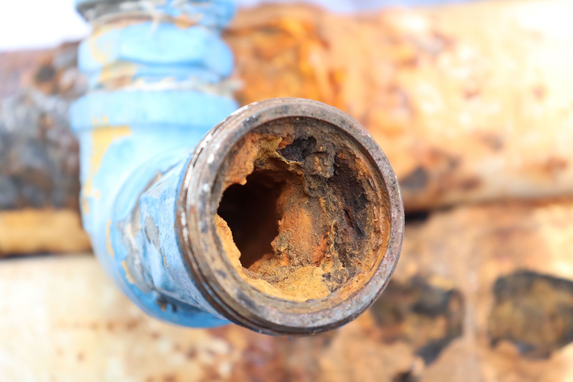 Corrosion à l'intérieur d'un tuyau