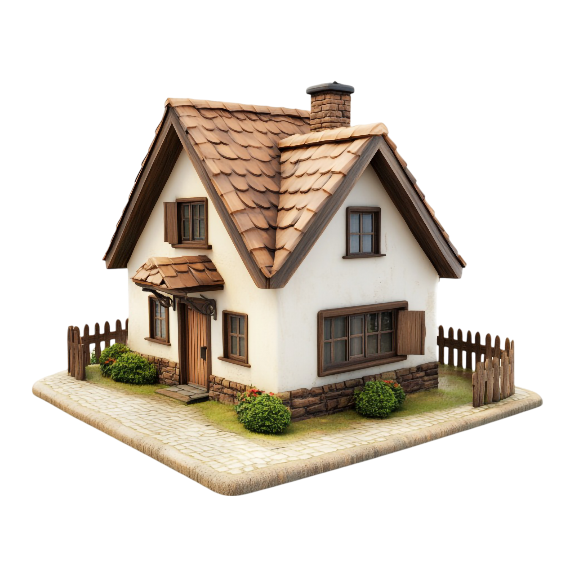 Une maison avec jardin et clôture