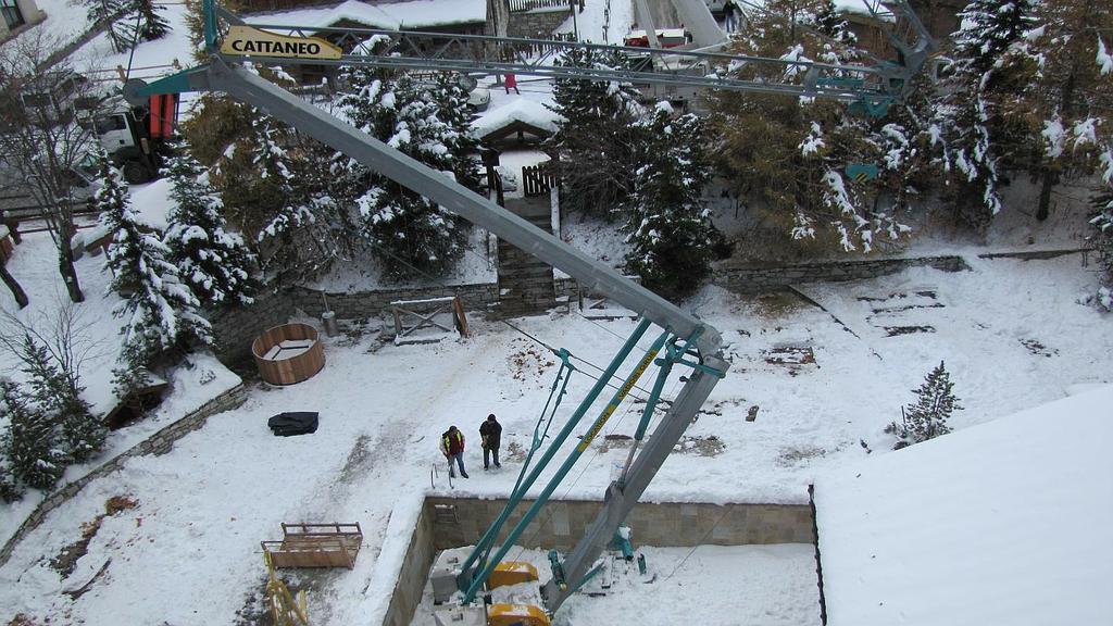 Chantier sous la neige