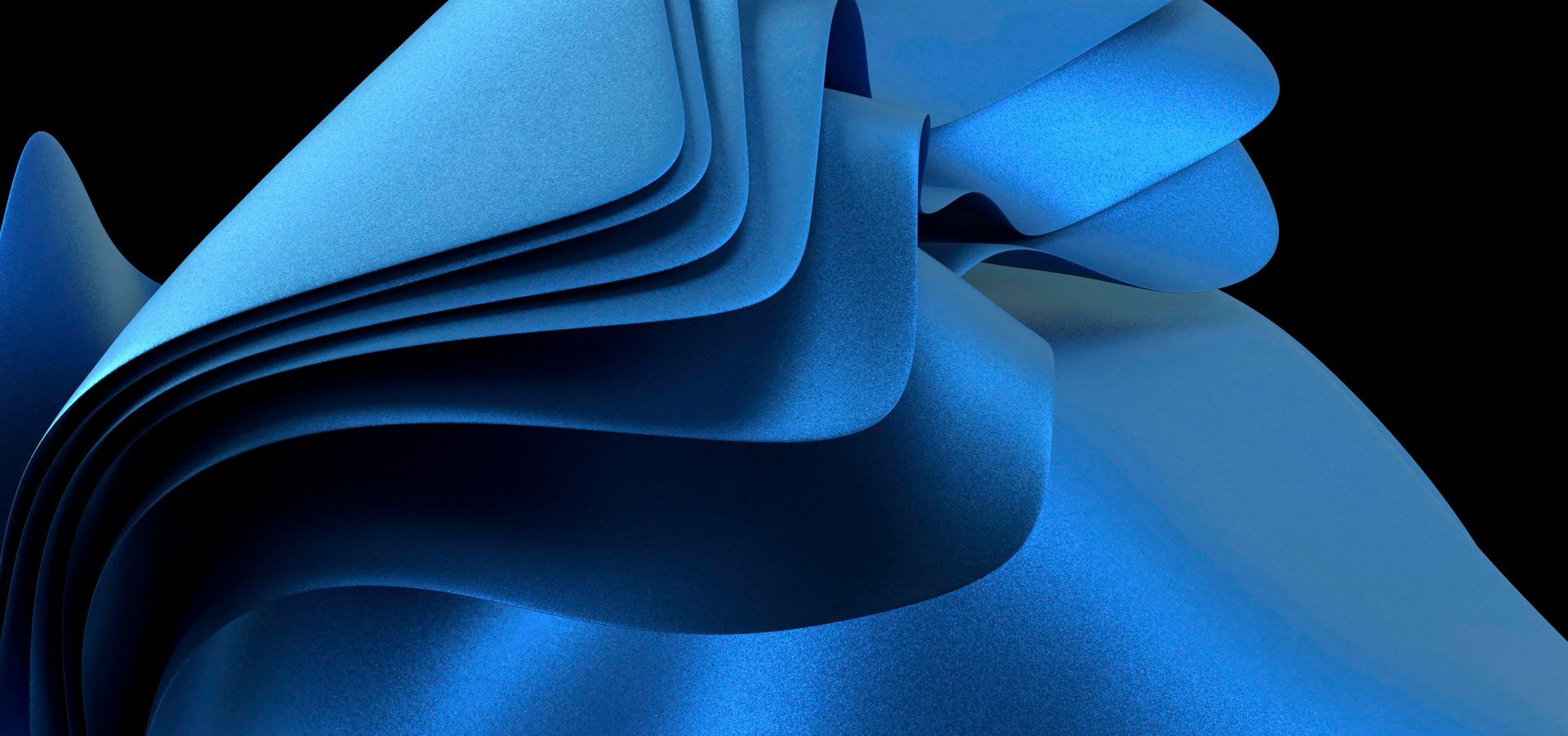 Eine Nahaufnahme eines blauen Bandes auf schwarzem Hintergrund.
