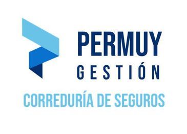 Un logotipo azul y blanco para la gestión de correduría de seguros Permuy.