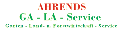 ein grün-rot-weißes Logo für ahrends ga-la-service