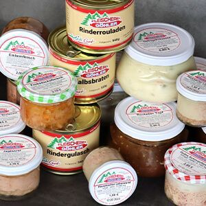 Lebensmittel in Gläsern - Glaskonserve mit Fleisch mit ASCOTT