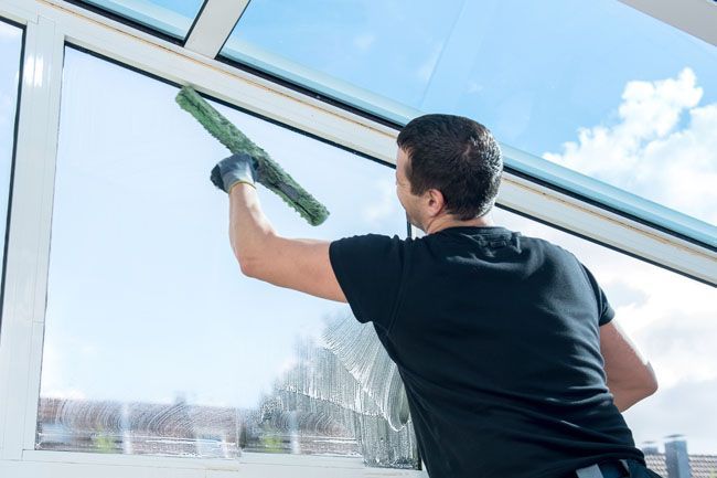 nettoyage de vitre en hauteur