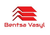 Un logotipo para Bentsa Vasyl con un techo rojo.