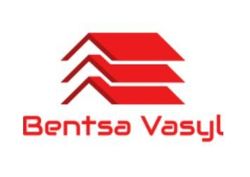 Un logotipo para Bentsa Vasyl con un techo rojo.