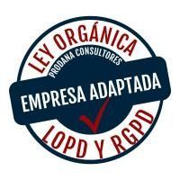 A logo for ley organica prodana consultores empresa adaptada lopd y rgpd.