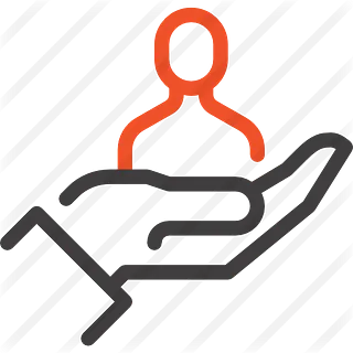 Una mano sosteniendo a una persona icono gratuito