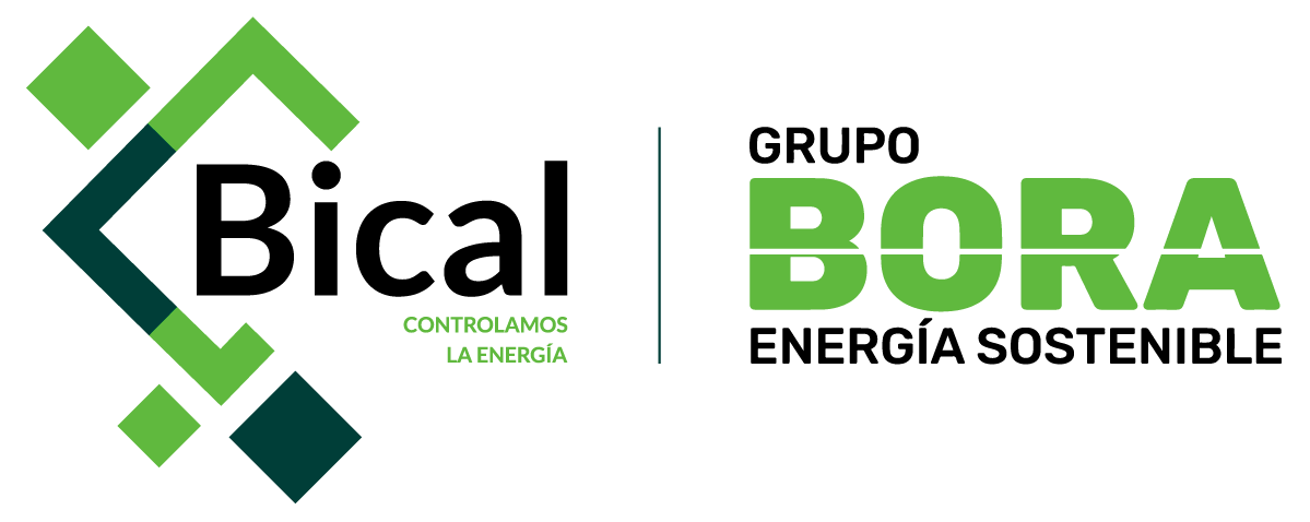 Los logotipos de Bical y Grupo Bora son verdes y blancos.