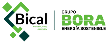 Los logotipos de Bical y Grupo Bora son verdes y blancos.
