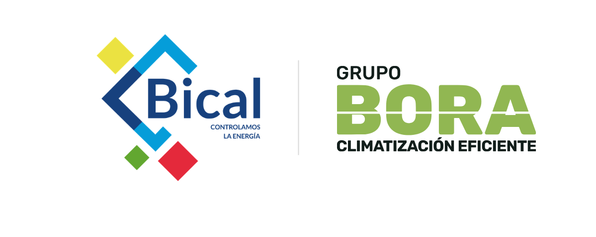 Los logotipos de Bical y Grupo Bora son verdes y blancos.