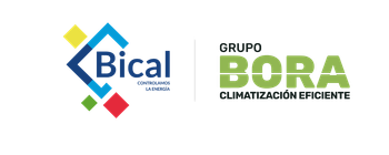 Los logotipos de Bical y Grupo Bora son verdes y blancos.