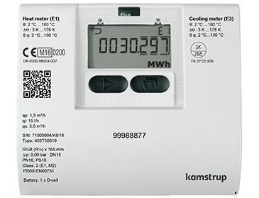 Un medidor de agua digital con un código QR.