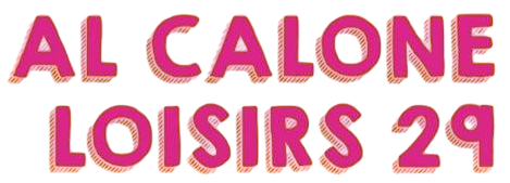 Texte rose sur fond blanc : « AL CALONE LOISIRS 29. »