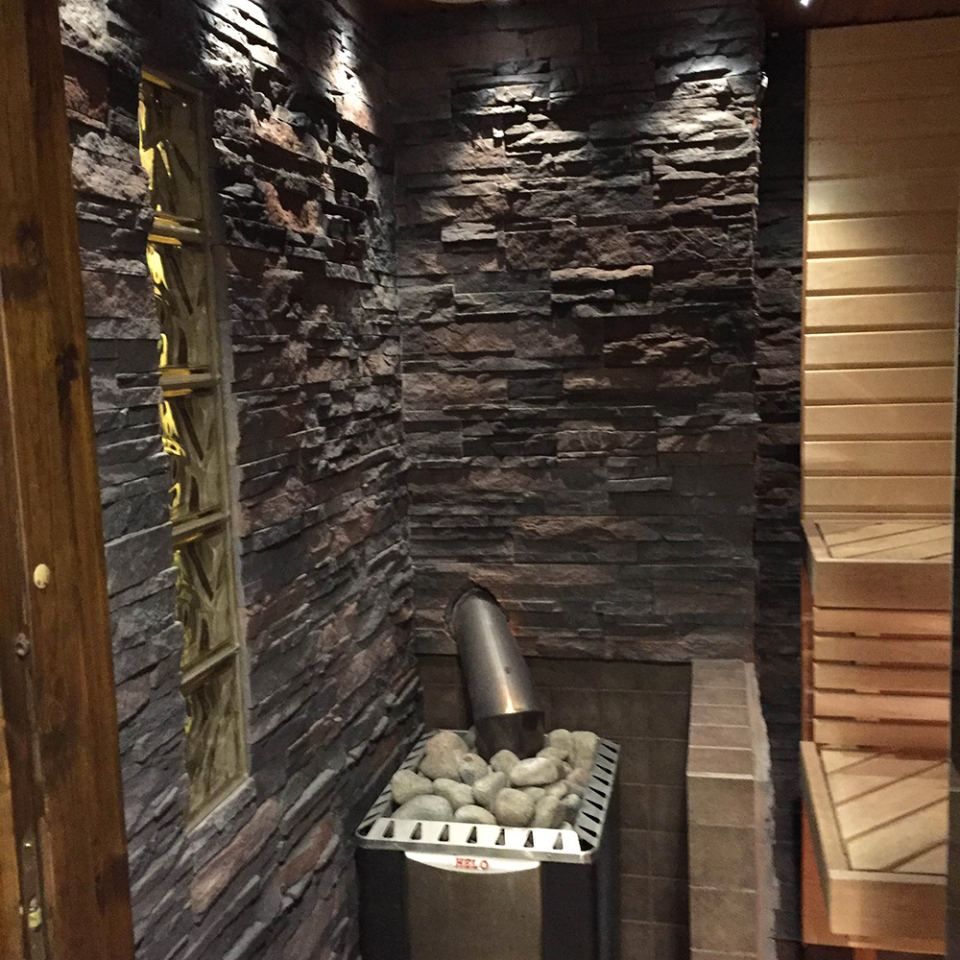 Saunan kiviseinä